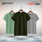 Men's Premium T-Shirt - Olive, Light Aqua and Silver Combo 3